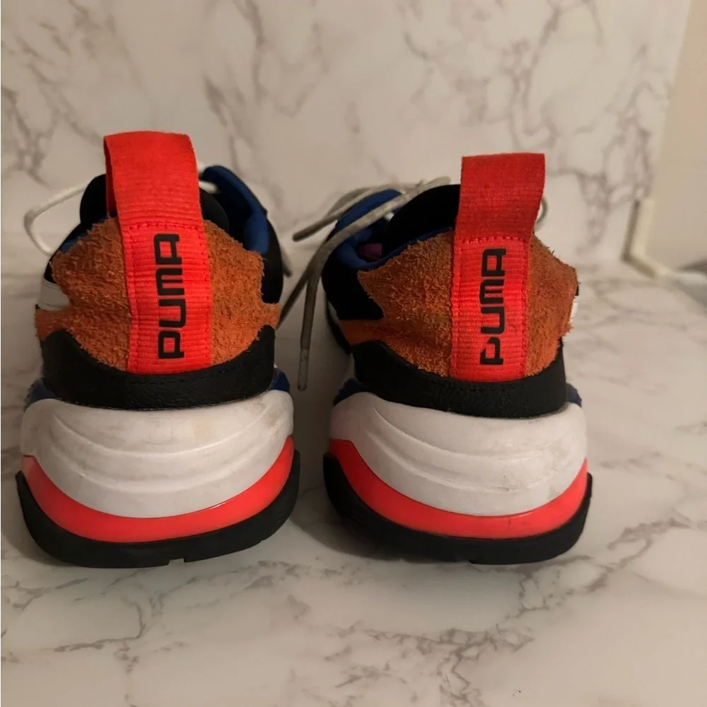 Puma Blue and Black Sneakers with White Accents